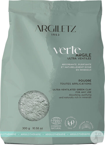 Argiletz Argile Verte Ultra Ventilée Toutes Applications Poudre 300g