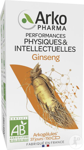 Arkogélules Ginseng Tonus Et Vitalité Bio 150 Gélules Végétales