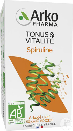 Arkogélules Spiruline Bio Tonus Et Vitalité 150 Gélules