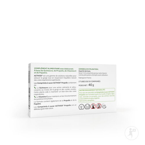Activox Propolis Sans Sucre Goût Miel-Citron Dès 6 Ans 20 Comprimés À Sucer-3