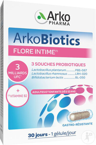 Arkopharma Arkobiotics Flore Intime 3 Souches Probiotiques + Vitamine B2 30 Gélules