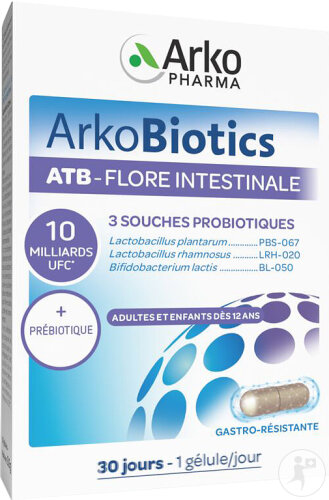 Arkopharma Arkobiotics Supraflor Flore Intestinale 3 Souches Probiotiques 30 Gélules