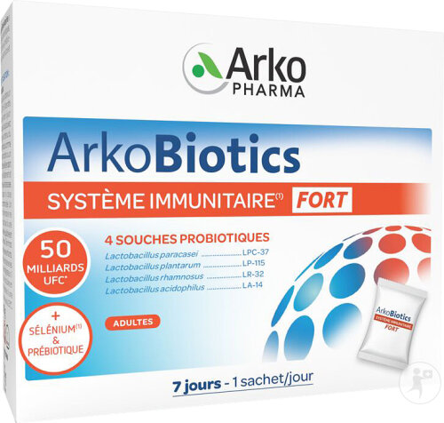 Arkopharma Arkobiotics Système Immunitaire Fort 4 Souches Probiotiques 7 Sachets