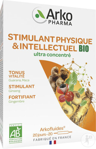 Arkopharma Arkofluides Stimulant Physique et Intellectuel Bio  20 Ampoules