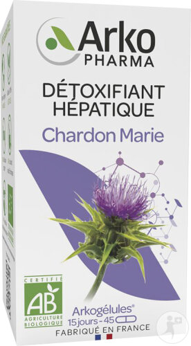 Arkopharma Arkogélules Chardon Marie Dépuratif Hépatique Bio 45 Gélules
