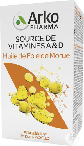 Arkopharma Arkogélules Huile De Foie De Morue 220 Gélules
