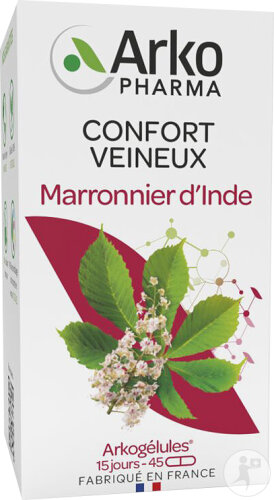 Arkopharma Arkogélules Marronnier D'Inde Confort Veineux/Jambes Légères 45 Gélules