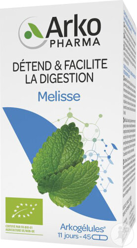 Arkopharma Arkogélules Mélisse Bio Complément Alimentaire Sommeil Et Stress 45 Gélules