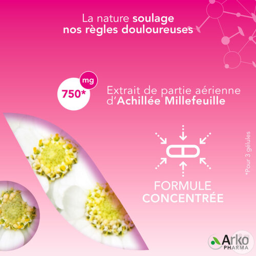 Arkopharma Arkogélules Règles Douloureuses Achillée Millefeuille Bio 30 Gélules-4