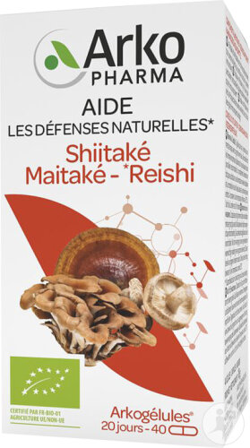 Arkopharma Arkogélules Shiitake Maitake Reishi Bio Pour Immunité 40 Gélules