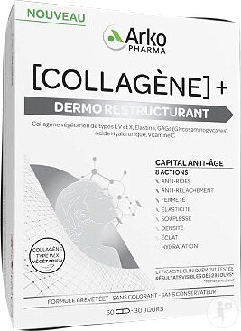 Arkopharma Collagène Dermo-Restructurant Capital Anti-Âge 8 Actions 60 Gélules