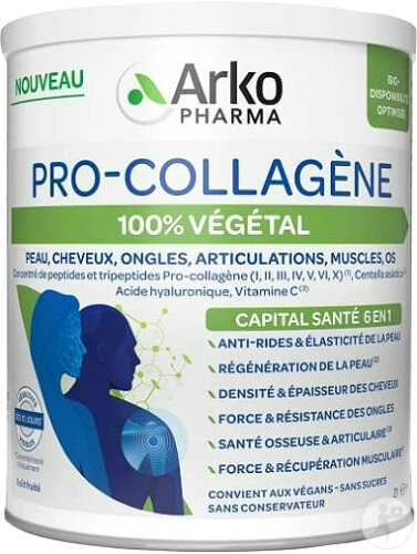 Arkopharma Pro-Collagène 100% Végétal Action 5-En-1 21 Cuillères Doseuses