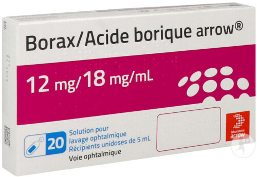 Arrow Borax/Acide Borique 12mg/18mg/ml Solution Ophtalmique 20 Unidoses