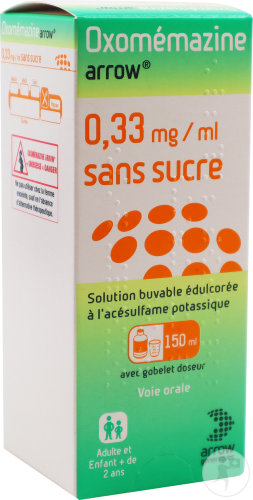 Arrow Generiques Oxomémazine 0,33mg/ml Sans Sucre Solution Buvable Flacon 150ml