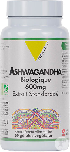 Vit'all+ Ashwagandha Bio 600mg Extrait Standardisé 60 Gélules Végétales
