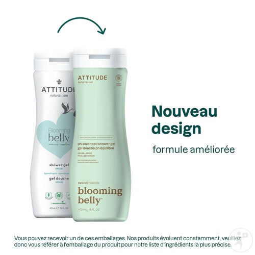Attitude Natural Care Maternité Blooming Belly Gel Douche Feuilles D’Argan Flacon 473ml-3