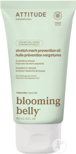 Attitude Blooming Belly Huile Élasticité Naturelle Amande Et Argan Tube 150ml