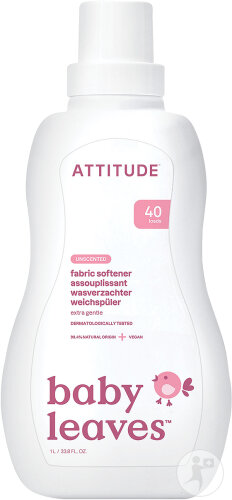 Attitude Baby Leaves Assouplissant Textile Sans Odeur Pour Les Petits 40 Doses 1l
