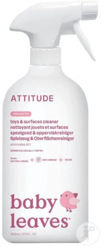 Attitude Baby Leaves Nettoyant Jouets Et Surfaces Sans Odeur Spray 800ml