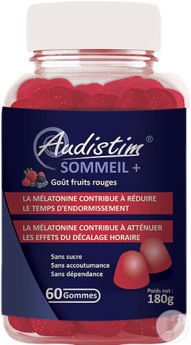 Audistim Sommeil+ Goût Fruits Rouges 60 Gommes