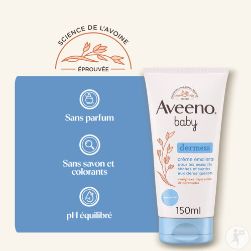 Aveeno Baby Dermexa Crème Émolliente Tube 150ml-5