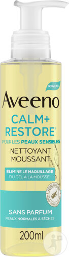 Aveeno Calm+Restore Nettoyant Moussant Flacon Pompe 200ml