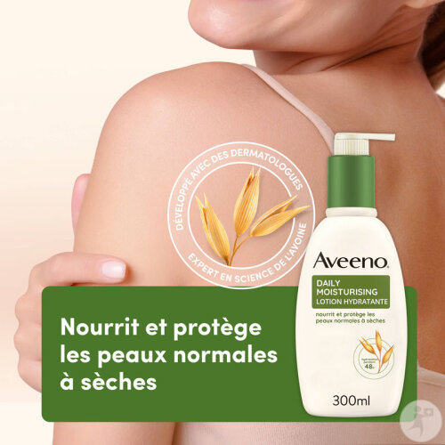 Aveeno Daily Lotion Hydratante Peaux Normales À Sèches Flacon Pompe 300ml-2