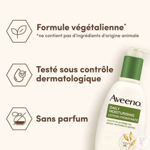 Aveeno Daily Lotion Hydratante Peaux Normales À Sèches Flacon Pompe 300ml-4