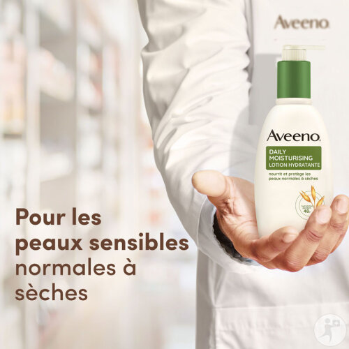 Aveeno Daily Lotion Hydratante Peaux Normales À Sèches Flacon Pompe 300ml-6