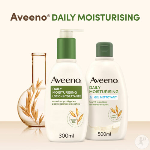 Aveeno Daily Lotion Hydratante Peaux Normales À Sèches Flacon Pompe 300ml-7