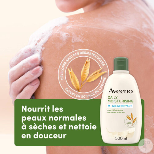 Aveeno Daily Moisturising Gel Nettoyant Peaux Normales À Sèches Flacon 500ml-2