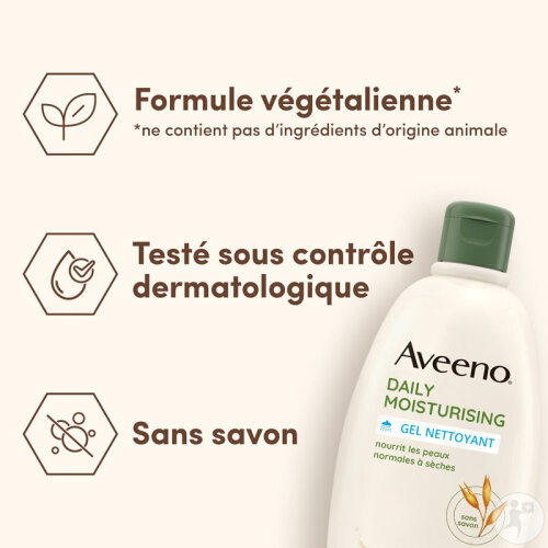 Aveeno Daily Moisturising Gel Nettoyant Peaux Normales À Sèches Flacon 500ml-5