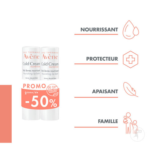 Avène Cold Cream Nutrition Stick Lèvres Nourrissant 2x4g 2e À -50%-5