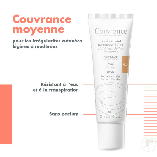 Avène Couvrance Fond De Teint  Fluide Miel Nr 4 Peau Sensible 30ml-4