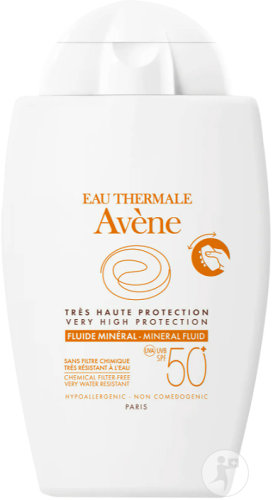 Avène Solaire IP50+ Fluide Minéral Très Haute Protection Peau Sensible Intolérante 40ml