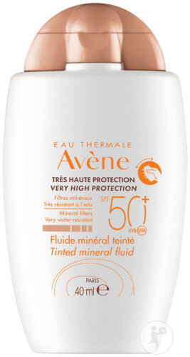 Avène Solaire IP50+ Fluide Minéral Teinté Très Haute Protection Peau Sensible Intolérante 40ml