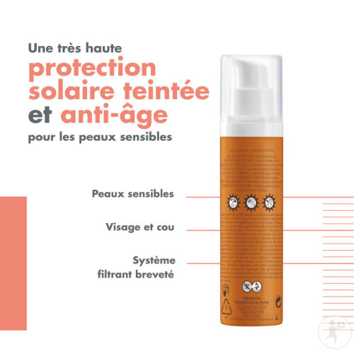 Avène Solaire IP50+ Crème Anti-Âge Teinté Très Haute Protection Peau Sensible 50ml-5