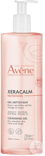 Avène Xéracalm Nutrition Hygiène Gel Nettoyant Nutrifluide Flacon Pompe 750ml
