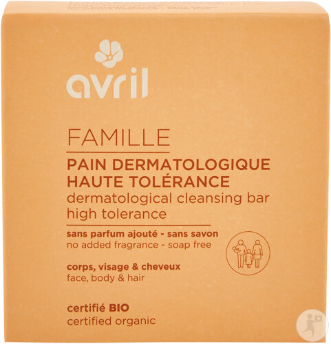 Avril Pain Dermatologique Haute Tolérance Corps/Visage/Cheveux 100g