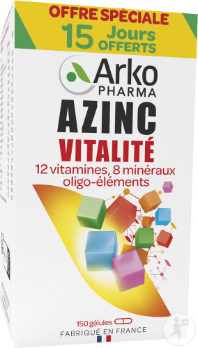 Azinc Adulte Vitalité Vitamines C & E Zinc 150 Gélules
