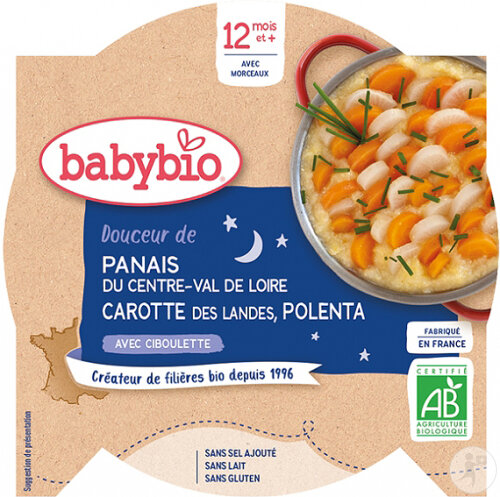 Babybio Douceur De Panais Du Centre-Val De Loire Carotte Des Landes Polenta Bébés 12+ Mois 230g