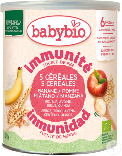 Babybio Céréales Bébé 2 Fruits Dès 6 Mois Bio 220g