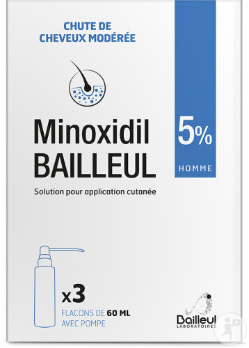 Bailleul Minoxidil 5% Solution Pour Application Cutanée Hommes Flacons 3x60ml