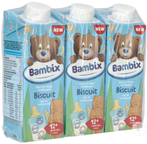 Bambix Lait Croissance Biscuit 1 Plus 3x250ml