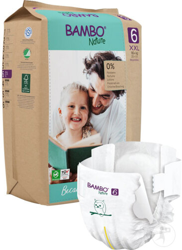 Bambo Nature Couches Bébé Taille 6 +16kg Sachets En Papier 20 Pièces