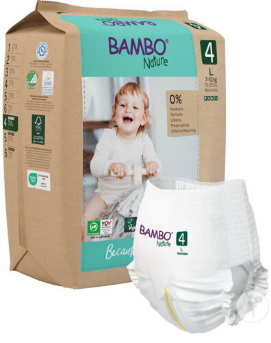 Bambo Nature Culottes D'Apprentissage Taille 4 7 À 12kg Sachets En Papier 20 Pièces