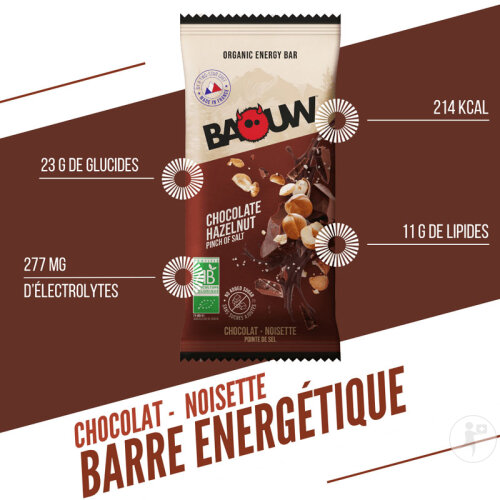 Baouw Barre Énergétique Bio Chocolat Noisette 12x50g-2