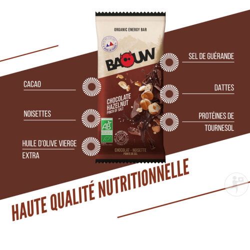 Baouw Barre Énergétique Bio Chocolat Noisette 12x50g-3