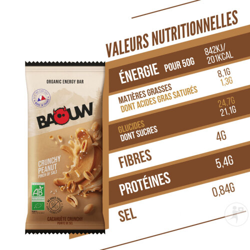 Baouw Barre Énergétique Bio Crunchy Cacahuètes 12x50g-7
