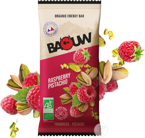 Baouw Barre Énergétique Bio Framboise Pistache 12x50g